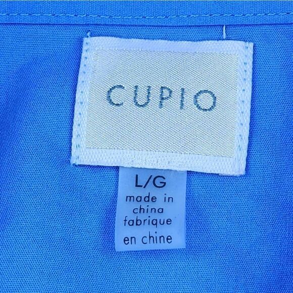 🔹️Cupio Blue Buttoned Bishop Long Sleeve Top Large - Picture 10 of 11